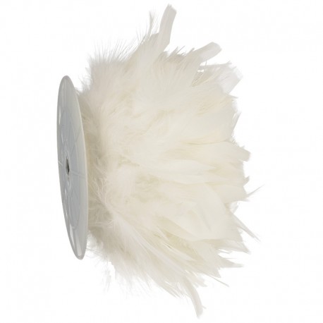 [-] Pluimen op lint - wit