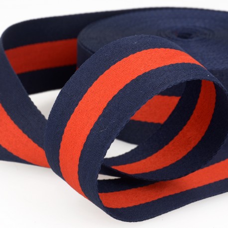 Lint strepen donkerblauw-rood