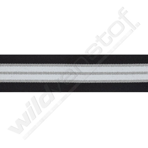 [-] Lint strepen zwart - wit - zilver