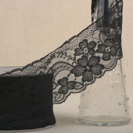 [-] Stretch kant rachelle 70mm - zwart 14