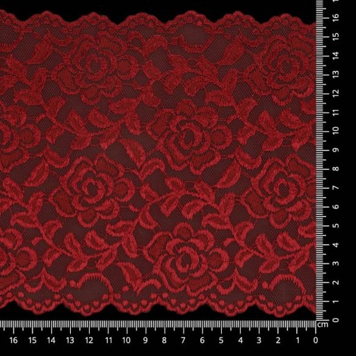 [-] Stretchkant 160mm - bloemen serie 1 aubergine 150