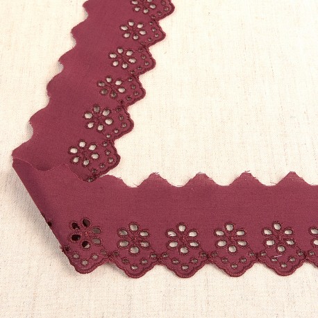 [-] Broderie anglaise 50mm - bordeaux 72