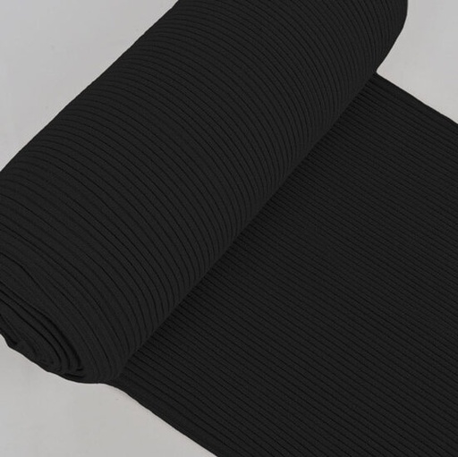 Boordstof - rib zwart
