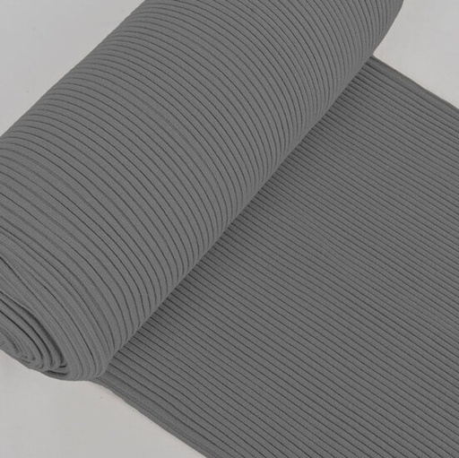 Boordstof - rib olifantgrijs