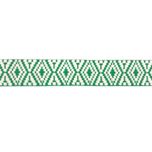 [-] Tassenband 38mm - etnic diamond grasgroen