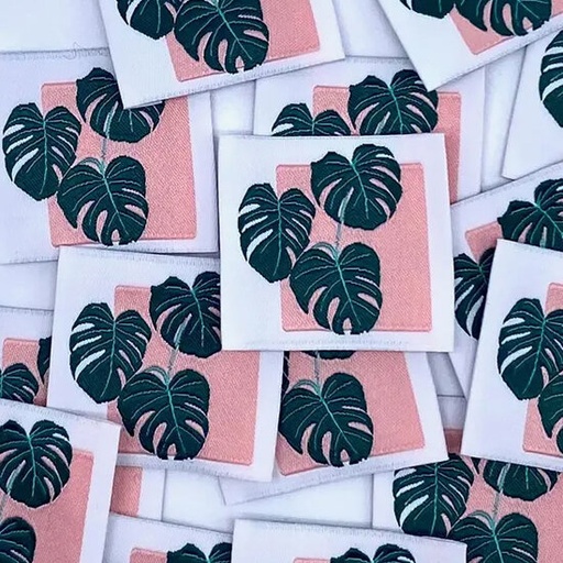 [-] Label - Monstera plant roze  (5 stuks)