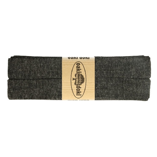 Stretch biais 20mm (3m) - donkergrijs mele 068