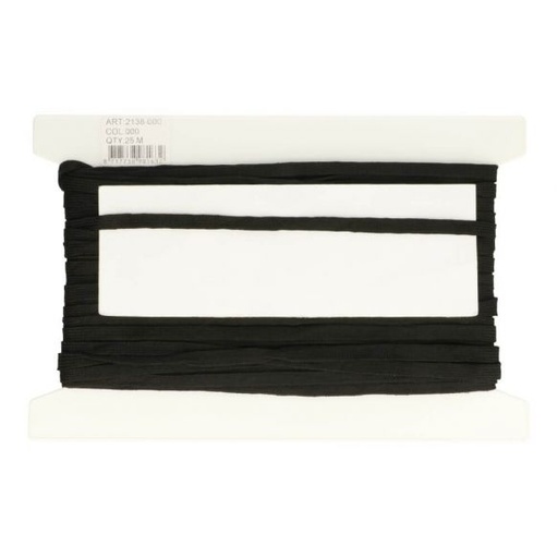 Veterband dubbeldik 9mm - zwart 0