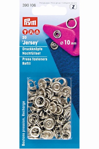Prym Z - jersey drukknopen 10mm navulling zilver