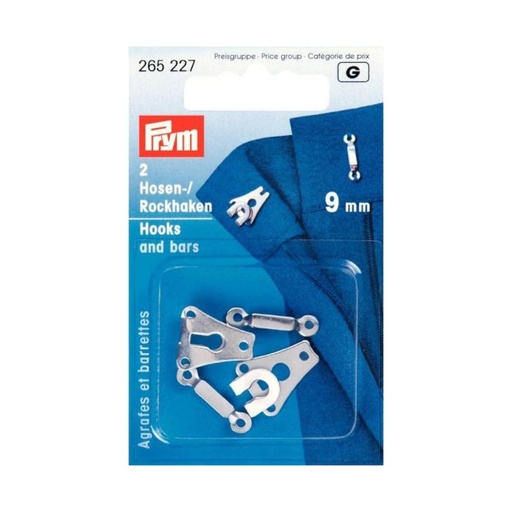 Prym G - haak- en staaf sluiting 9mm zilver