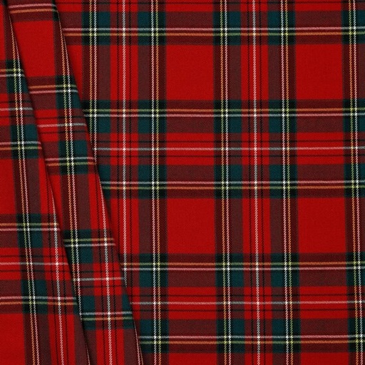 Polyester - Schotse ruit 2 rood groen