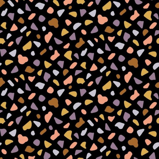 Jersey - Gekleurde stenen op zwart