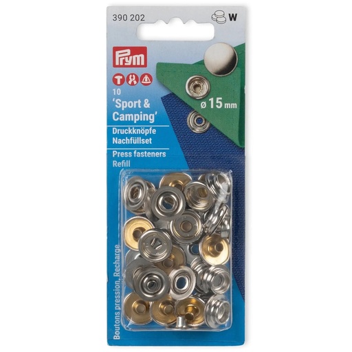 Prym W - drukknopen sport & camping 15mm - zilver navulling