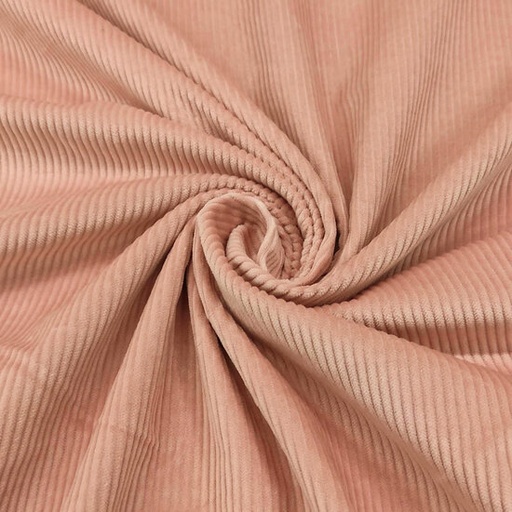 Ribfluweel brede ribbel - Lichtroze Maan