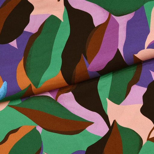 Viscose - De mooiste blaadjes in paars & groen