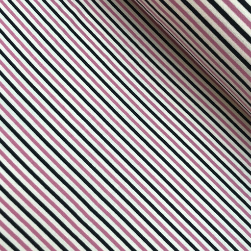 Jersey - Zwart en roze streepje 4mm