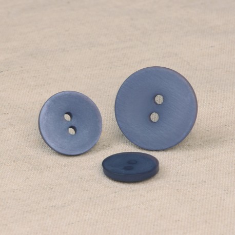 Knoop 23mm - 2-gaats gesatineerd grijsblauw