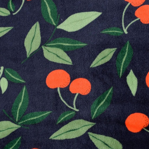 Wellness fleece - Donkerblauw met kersen