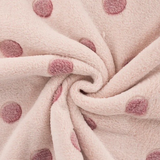 Wellness fleece - Lichtroze met oudroze stip