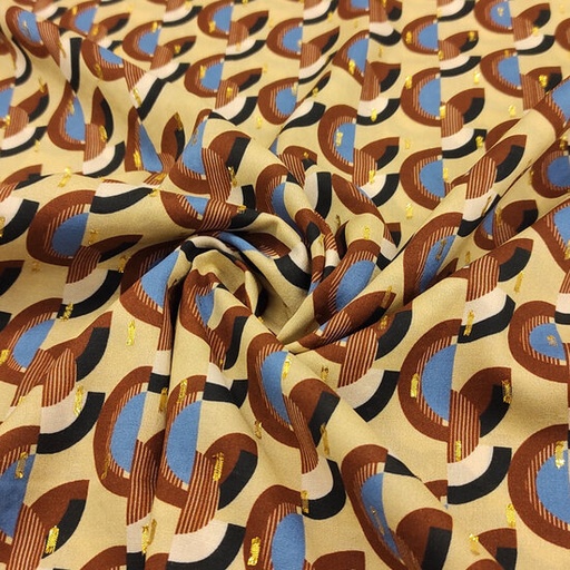 Viscose - Halve manen beige blauw nathalie 