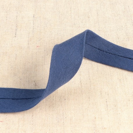 Biais gauze 25mm - grijsblauw 23