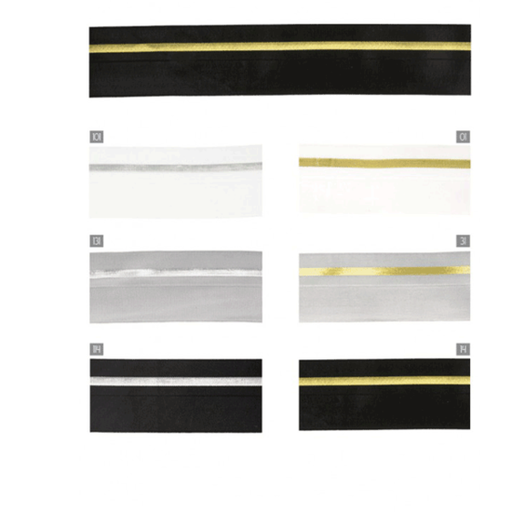 Biais elastiek 40mm - zwart met zilver 114