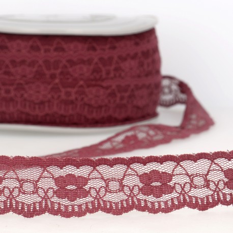 Kanten lint 25mm - bordeaux 72