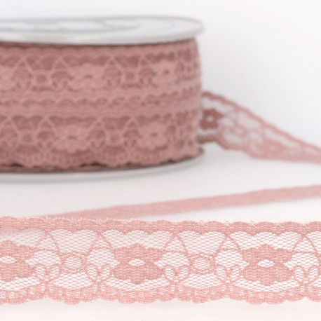 Kanten lint 25mm - oudroze 77