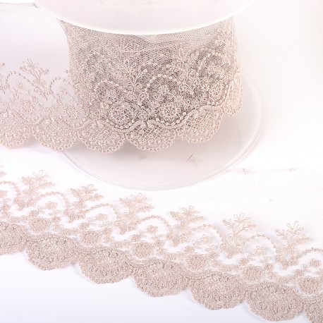 Kanten tule 95mm - nude 77