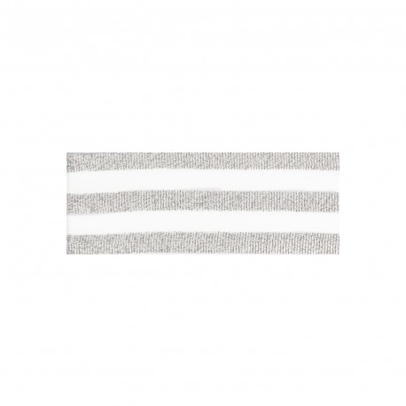 Sierlint 15mm - 3 glitterlijnen wit-zilver