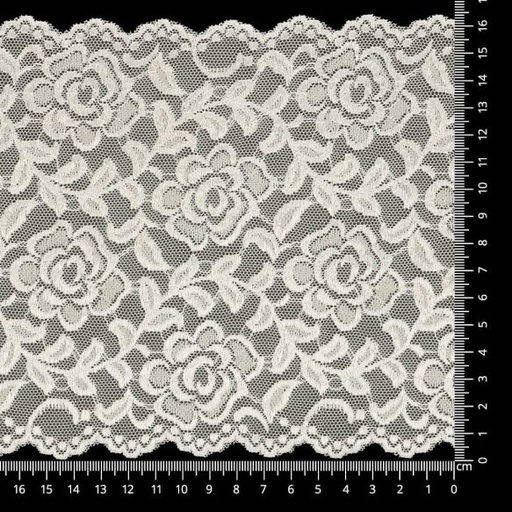 Stretchkant 160mm - bloemen serie 1 grijs 004