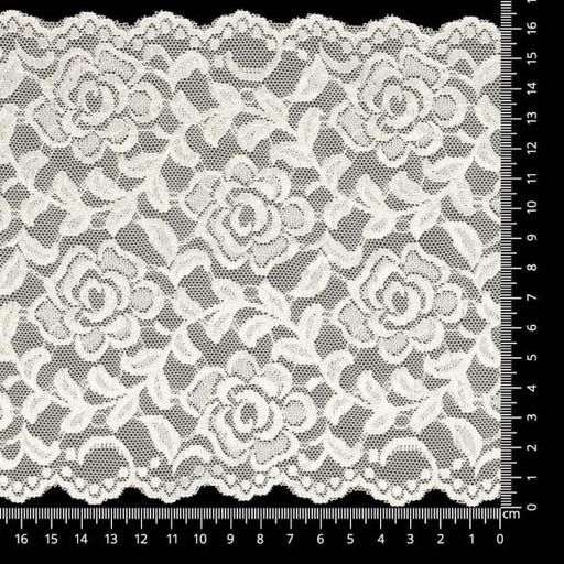 Stretchkant 160mm - bloemen serie 1 wit 009