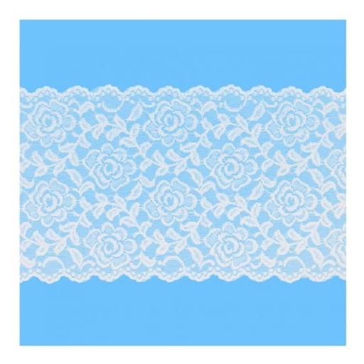 Stretchkant 160mm - bloemen serie 1 ecru 089