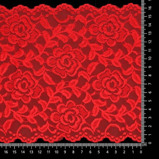 Stretchkant 160mm - bloemen serie 1 kersenrood 722