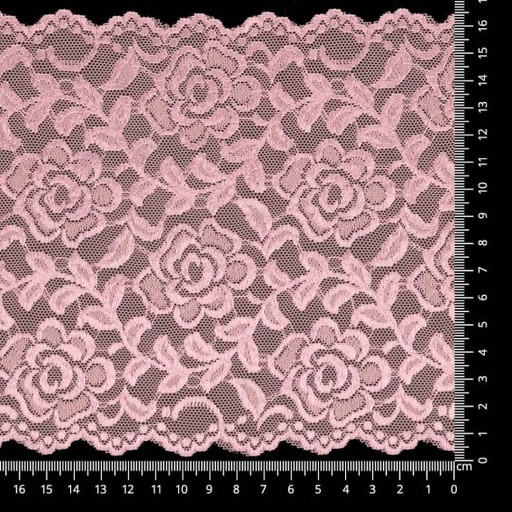 Stretchkant 160mm - bloemen serie 1 warmroze 776