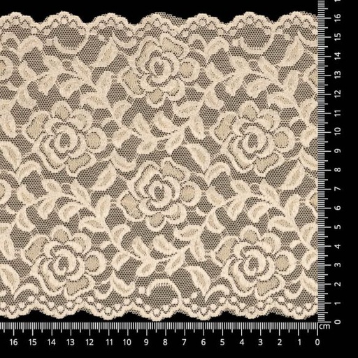 Stretchkant 160mm - bloemen serie 1 beige 886