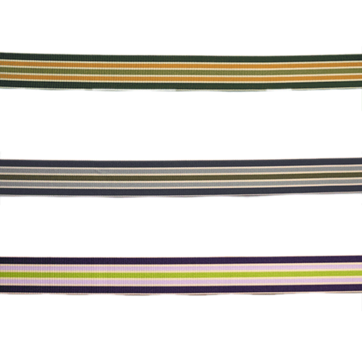 Sierlint 25mm - ribslint serie 2 lijnen paars - groen