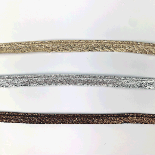 Paspelband glitter 5mm - zilver