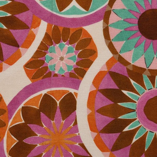 Viscosejersey - Zomerse ellips bloemen fuchsia