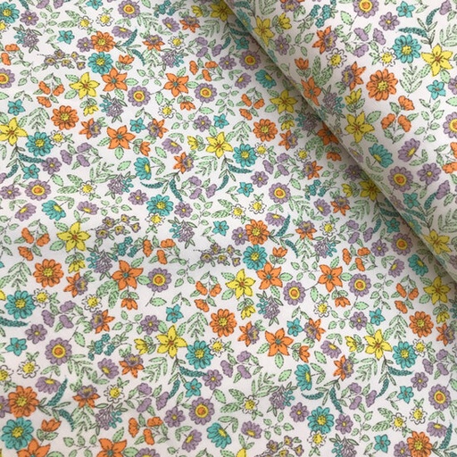 Jersey - Wit met mini heidebloempjes