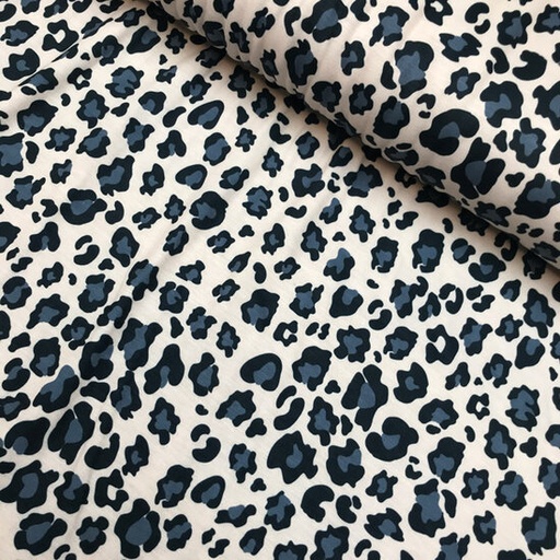 Jersey - Luipaardprint ecru grijsblauw