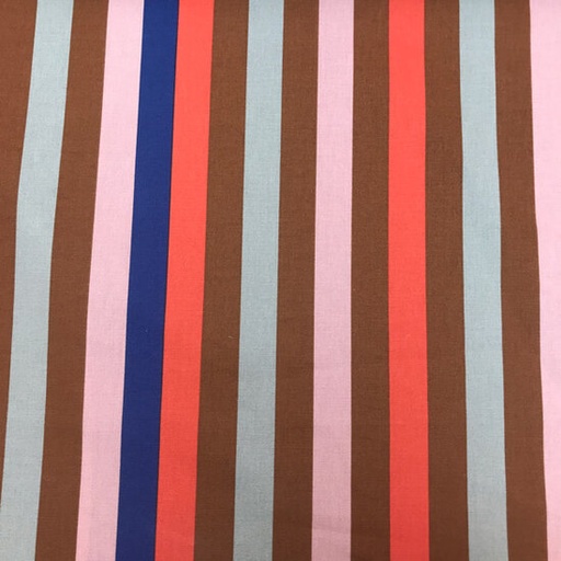 Canvas - Strepen cameloranjeblauw