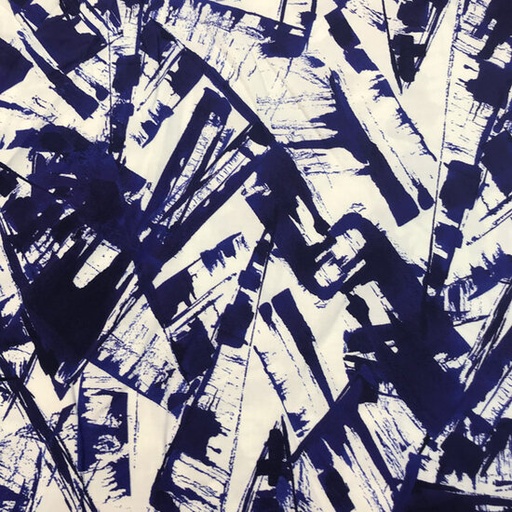 Viscose - White en blue stylo print jupe