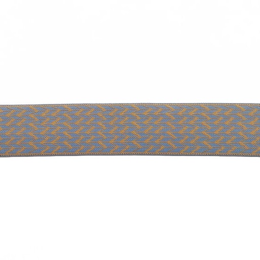 Elastiek 45 mm - Blauw oker accordeonprint