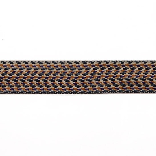 Tassenband 40 mm - Waves petrol oker paars