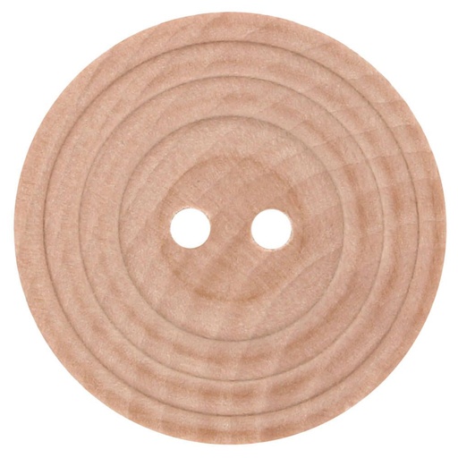 Houten knoop 17,5mm - ribbel natuur