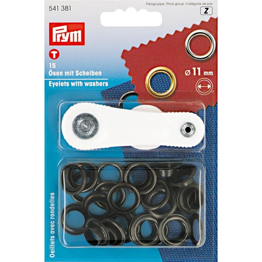 Prym Z - ringen met schijven 11mm zwart