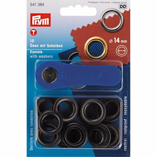 Prym DD - ringen met schijven 14mm zwart