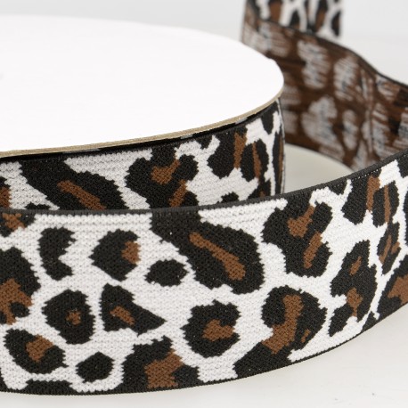 Elastiek 40mm - Panter bruin-zwart-grijs