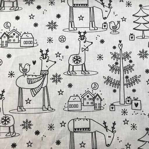 Katoen - Inkleurstof kerst